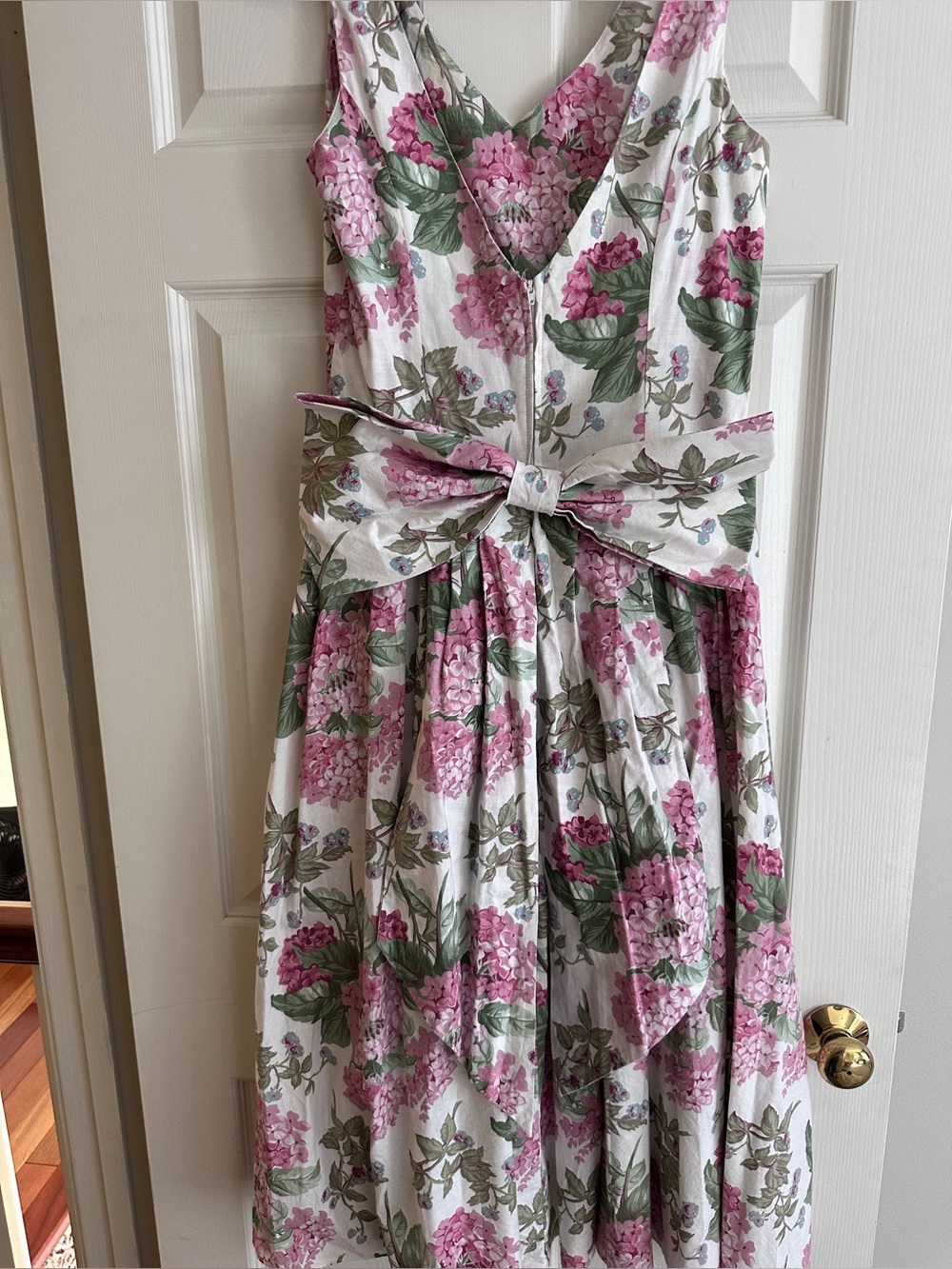 Vtg EXPO low Back Huge Bow White Link Sun Dress Party Cocktail Cotton Sz 8